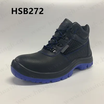 LXG,metallurgical Industry Fiberglass Toe Insert Blue Work Shoes Oil Resistant Lace-up Style Safety Shoes for Sale HSB272