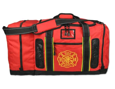 Newly Redesigned Firefighter Fireman Turnout Gear Bag W/Helmet Compartment Mesh Vents Maltese Cross for First Responder