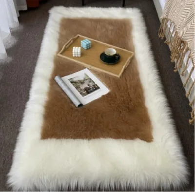 Machine-Made Faux Fur Thickened Fluffy Throw Suede Backing Area Living Room Decorative Rug