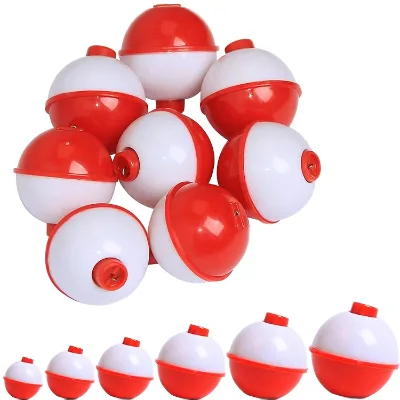 Wholesale Eco-Friendly Hard Tail Round Snap on Plastic Floating Fishing Bobber 1 1/4" for Ocean Rock Fishing