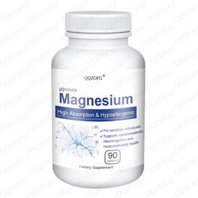 OEM Wholesale Magnesium Glycinate Capsules 120Mg High Absorption Hypoallergenic Support Neuromuscular Function 90 Caps Supply