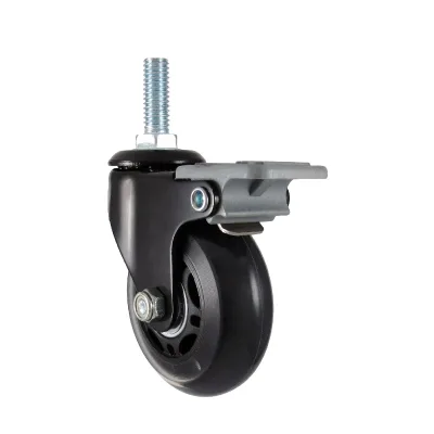 2.5 Inch Display Stand Caster Roller With Stem Diameter 3/8" Stem Length 1"Casters with Brake Dual Locking