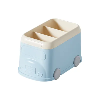 Modern Cute Cartoon Student Stationery Plastic Storage Box Kids School Pencil Desk Pen Holder Injection Technics