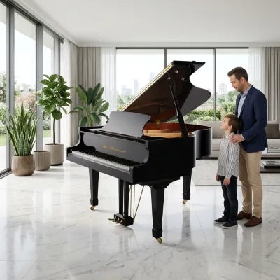 Heinemann Professional Acoustic Concert Grand Piano 88 Keys Handcrafted Grand Acoustic Piano for Church