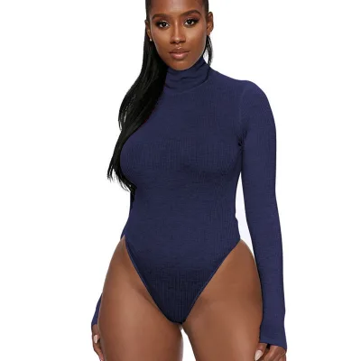 Women's Sexy Jumpsuit Long Sleeve Compression Stretchy High Neck Thermal Soft Bodysuit Womens Jumpsuits Playsuits Bodysuits