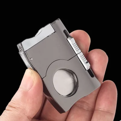 Portable Cigar Accessory Multi-function Stainless Steel Cigar Cutter with Cigar Opener