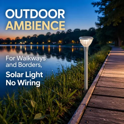 High Efficiency No Wiring 3.2V 7AH 100W Solar Garden Bollard Light with Light Sensor for Lawn Flower Bed
