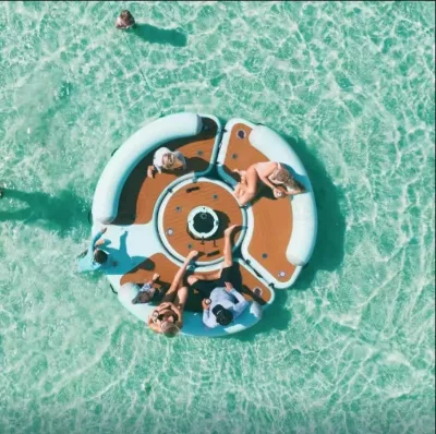New Sale PVC Inflatable Floating Island Bed and Lounge Chair Pool Float