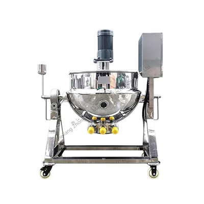 New Electric Heating Tilting Jacketed Kettle Mixer Food Grade Stainless Steel Commercial Cooking Pot for Meat Farm Sauce Jam