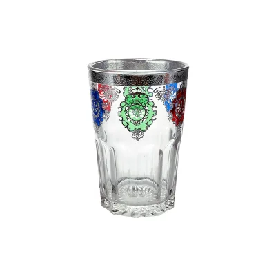 6oz Decorative Coffee Tumbler Colorful Decal Morocco Style Hot Selling Printing Rock Glass Tea Glass Cup