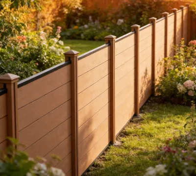 Pet Safe Scratch Proof Wood Plastic Composite Fence Panels Rounded Edges Easy Cut to Fit Garden FENCING