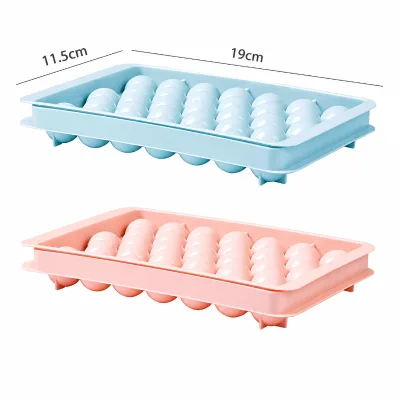 Plastic Ice Cube Tray Round Ball Ice Mold 33 Grid Ice Maker Tray Food Grade Ice Tray for Whiskey Cocktail Drinks