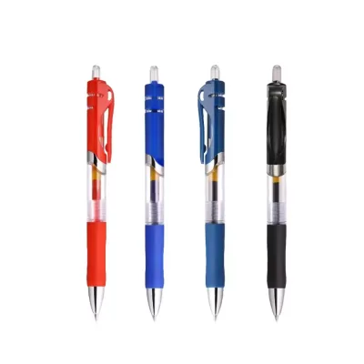 Hot Sale Plastic Press Gel Pen Red Signature Pen Student Office Writing Book Carbon Water Ball Point Pen Wholesale