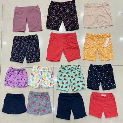 Clearance Stock Lots Children's Terry Shorts Summer 95%Polyester 5%Spandex 2T-14/16