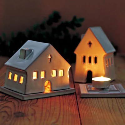 Custom OEM Ceramic Religious Incense Burner Hollow Cutout Light up Minimalist Modern Nordic Christmas Home Decor
