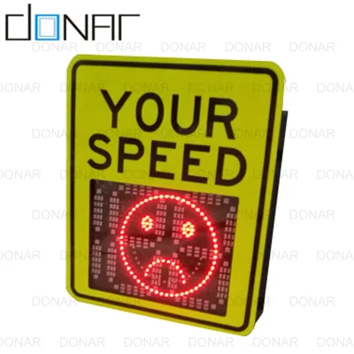 Factory Custom High Visibility  Solar Powered CE/ROSH Certified Portable  Radar Speed Sign  With Crying Face Smiling Face