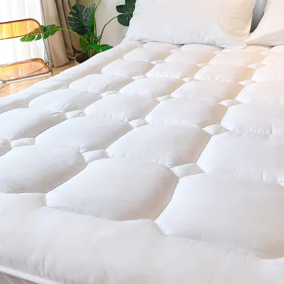 Hot Selling Cooling Quilted Fitted Deep Pocket Ultra Soft Filling Full Size Bamboo Mattress Pad Toppers