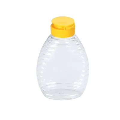 Factory 180ml 320ml 360ml 490ml PET Squeeze Honey Bottle with Valve Lid