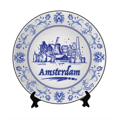 Customized Printed Country City Ceramic Souvenir Plates With logo