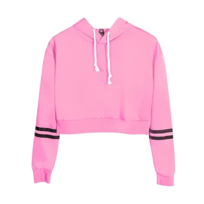 Wholesale women's pullover hoodie jogging sportswear 100% cotton custom solid color casual short women