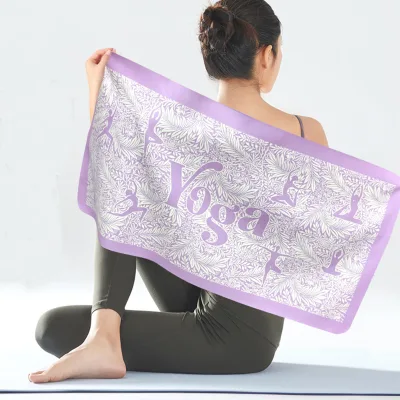 Wholesale Custom Logo Printed Microfiber Yoga Towel, Non Slip Fitness Mat Towel for Sports Event Corporate Promotional Gifts