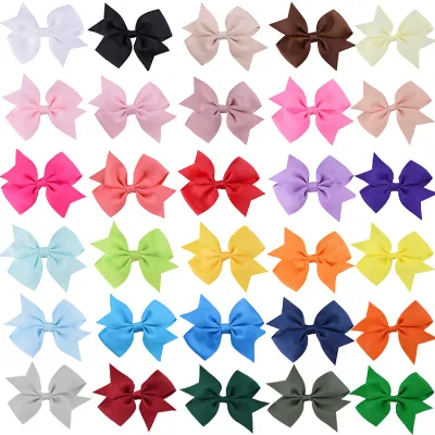 Wholesale Grosgrain Black Ribbon Bow , Kids Hair Bow Clip Ribbon ,stripe Ribbon Bow Headband