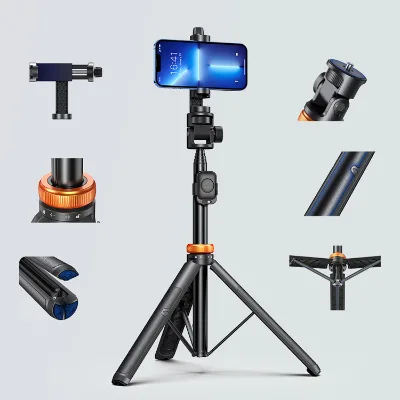 Wholesales New Tripod Stand for Mobile Phone Professional Tripod for Selfie Phone Tripod Stand for Live Streaming