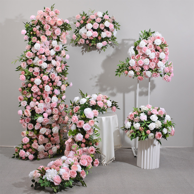 Wholesale Custom Luxury Party Wedding Arch Road Decoration Silk Wedding Flower Row