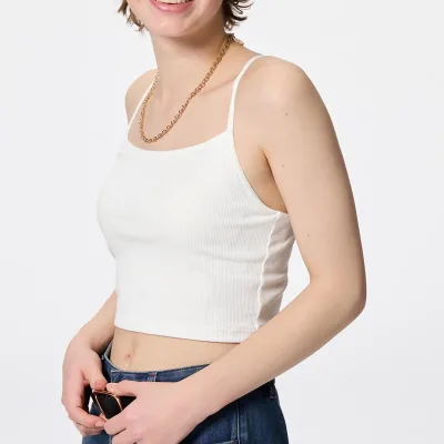 Popular 100% Cotton Ladies Singlet Top Custom Wholesale Tops Camisole Tank Top Women
