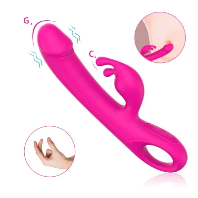 Silicone Dual Motor Dildo Rabbit Vibrator Sex Toys for Vaginal Use