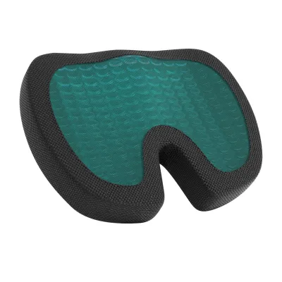 Ergonomic Gel Memory Foam Seat Cushion, Breathable Bamboo Air Filled Cooling Cushion with Custom Fabric Long Sitting Use