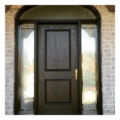 Black Soundproof Main Entrance Outdoor Fast Door Security Double Glass Wholesale Door