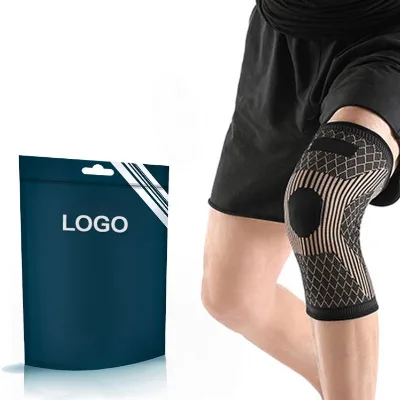 Factory Price Elastic Anti-Slip Compression Knee Sleeve Low MOQ Nylon Copper Infused for Medical Recovery Knee Protection