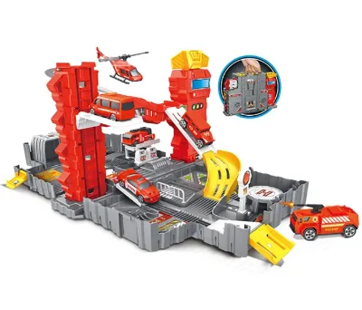 Dinosaur Parking Lot Toy Foldable Track Dinosaur Car Parking Garage Slot Car Track for Kids