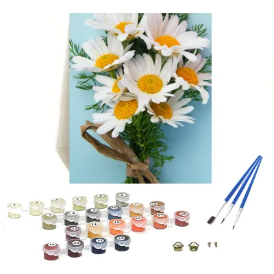 Orfon TZ6221 DIY Painting of a bunch of Daisies Custom Oil Painting by Numbers 40x50cm with Frame Factory Directly Sale