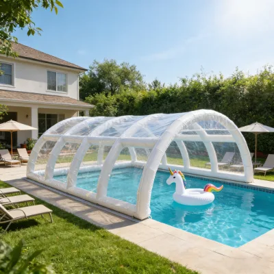 Giant Portable PVC Inflatable Swimming Pool Cover Full-enclosure Dustproof Rainproof Sunshade Outdoor Pool Protector