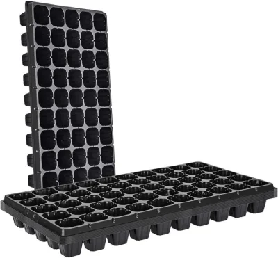 PS Black Plug Seed Starter Trays for Plant Propagation Nursery Seedling