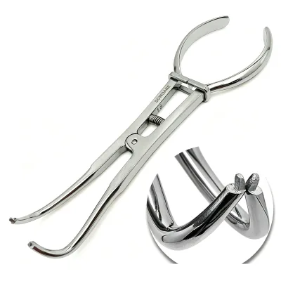 Silver Stainless Steel Dental Rubber Dam Clamp Pliers Rubber Band Placement Pliers