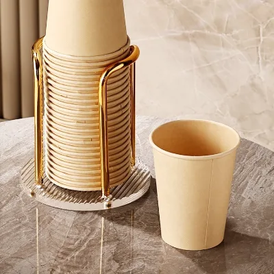 Cup Dispenser, Cup and Lid Organizer Disposable Paper & Plastic Cups, Acrylic Cup Holder for Table Countertop