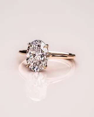 10K Solid Gold 7x9mm 1CT/3CT  Oval Cut VVS  Rings Jewelry Women Moissanite Diamond Engagement Ring Wedding Ring
