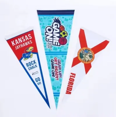 Custom Logo Triangle Sublimation Felt Triangle Pennant Flags Triangle Wool Felt Pennants