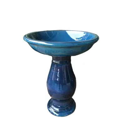 Garden Ceramic Birds Bath Pottery Bird Feeder Bird Decoration