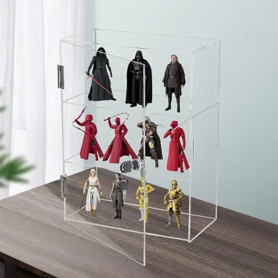 Acrylic Lockable Multi-Layer Display Cabinet Toy Figure Blind Box Transparent Desktop Storage Rack Doll Dustproof