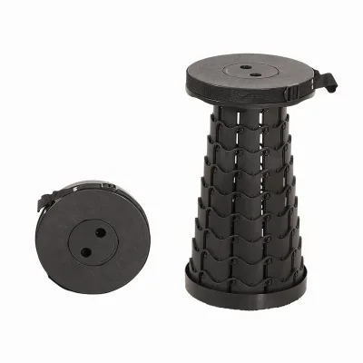 Colorful Small Round Folding Portable Height Adjustable Outdoor Camping Chair Plastic Fishing Queuing Stool