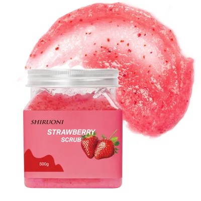 Private Label Strawberry Refreshing Body Scrub with Pink Sugar to Exfoliate and Hydrate