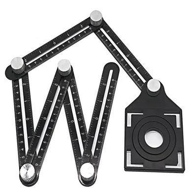 Aluminium Alloy Multi Angle Measuring Ruler 6 Folding Ruler with Perforated Mold Angle Ruler