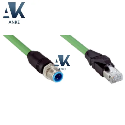 Sick YM2D24-050PN1MRJA4 2106184 Industrial Ethernet & Fieldbus Cables 5m M12/RJ45 Connectors PUR Halogen-Free Jacket