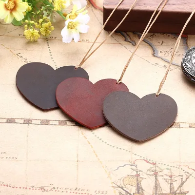 Wholesale Genuine Crazy Horse Leather Rope Page Markers Reaing Gifts Heart Book Marks for Book Lovers