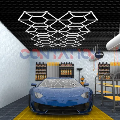 Exhibition Hall Auto Showroom Hexagon Lighting for Car Shop and Carbarn Honeycomb Lights
