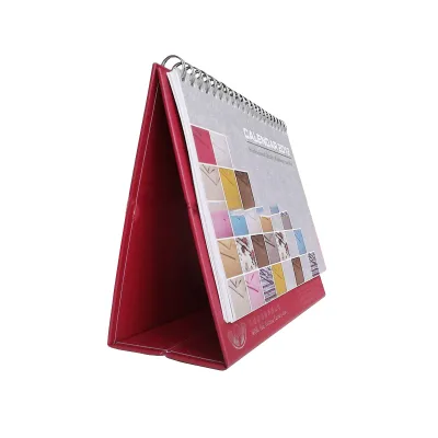 2014 Promotion Desk Table Calendar-Customized Size Spiral Binding Printing Clock Photo Frame 200gsm Glossy Art Paper